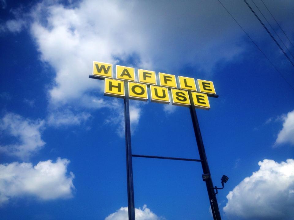 "The sky is filled with waffles!"